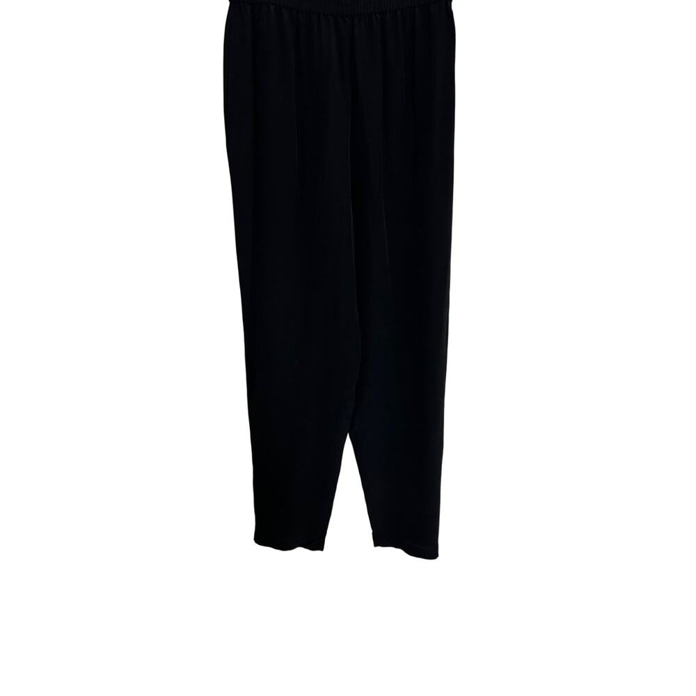 Woman’s Silk Pants Pullon SZS Elastic Waist Black Classic - Picture 6 of 8
